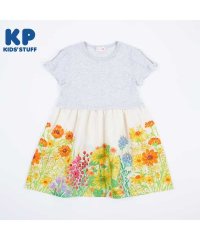 KP/KPBOY(ケーピーボーイ)花パネルプリントのドッキング半袖ワンピース(100～130)/505921611