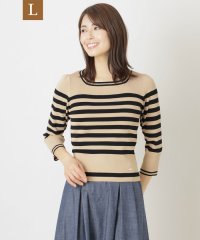 TO BE CHIC(L SIZE)/【L】レーヨンナイロンボーダースクエアネック ニットプルオーバー/506004275