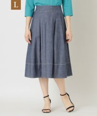 TO BE CHIC(L SIZE)/【L】ダブルスラブシャンブレー タックスカート/506004282