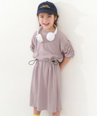 devirock/袖シャーリング ドロスト 半袖 ワンピース 子供服 キッズ 女の子 半袖ワンピース ノースリーブワンピース ワンピース /506004485