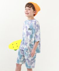 devirock/【ワンマイルにも】サラっとストレッチ メッシュ タイダイパジャマ 子供服 キッズ 男の子 女の子 ルームウェア 半袖ルームウェア パジャマ /506004491