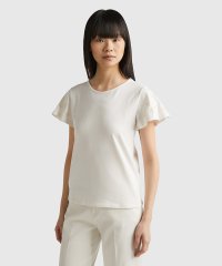 BENETTON (women)/花柄刺繍フレンチスリーブクルーネックTシャツ・カットソー/506004564