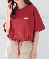 Honeys/裾ドロストゆるＴシャツ トップス Tシャツ カットソー レディース 白 黒 半袖 /506014408