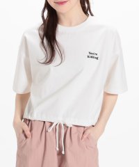 Honeys/裾ドロストゆるＴシャツ トップス Tシャツ カットソー レディース 白 黒 半袖 /506014408