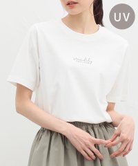 Honeys/ロゴ刺繍Ｔシャツ トップス Tシャツ 半袖 綿 コットン UVカット 大人カジュアル /506014410