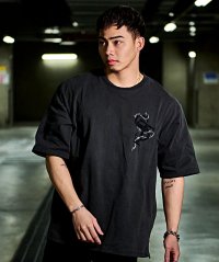 CavariA/CavariA 天竺ピグメントクロスロゴビッグ半袖Tシャツ/506016221