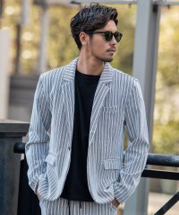 CavariA/キャバリア CavariA CavariA ふくれストライプテーラード長袖JKT/506016231
