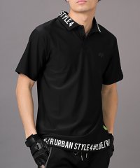 LUXSTYLE/LUXE/R(ラグジュ)襟ロゴプリント半袖ポロシャツ/ポロシャツ 半袖 メンズ ゴルフウェア 接触冷感 吸水速乾 ロゴ/506017126