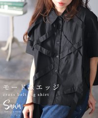 Sawa a la mode/レディース 大人 上品 大人のワイルド感引き立つクロスベルトシャツ/506017154