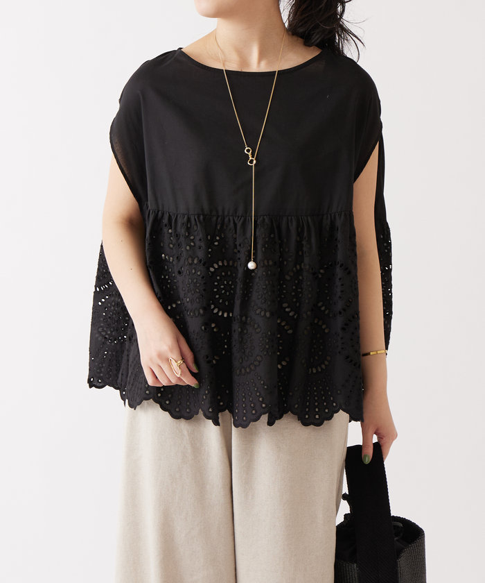 新品未使用 ビアズリー　レースポンチョブラウス黒 中古・古着通販】BEARDSLEY (ビアズリー) レースポンチョ