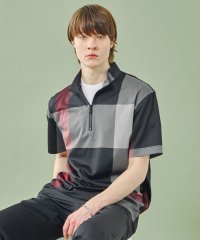 BLACK LABEL CRESTBRIDGE/【WEB限定】ビッグスケールチェックハーフジップTシャツ/505938947