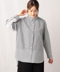  Comme ca Mature/ストライプ　ロングシャツ/506000656