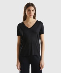 BENETTON (women)/ビスコースVネック半袖Tシャツ・カットソー/506008099