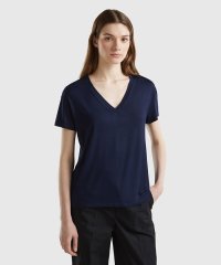 BENETTON (women)/ビスコースVネック半袖Tシャツ・カットソー/506008099