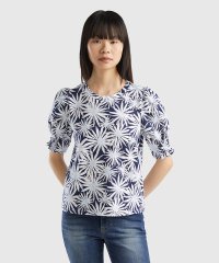 BENETTON (women)/花柄プリント5分袖ギャザースリーブブラウス/506008106