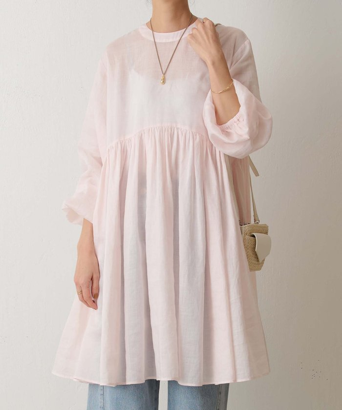 ビアズリー／BEARDSLEY リネンギャザーチュニック BEARDSLEY（ビアズリー）の「リネンギャザーチュニック