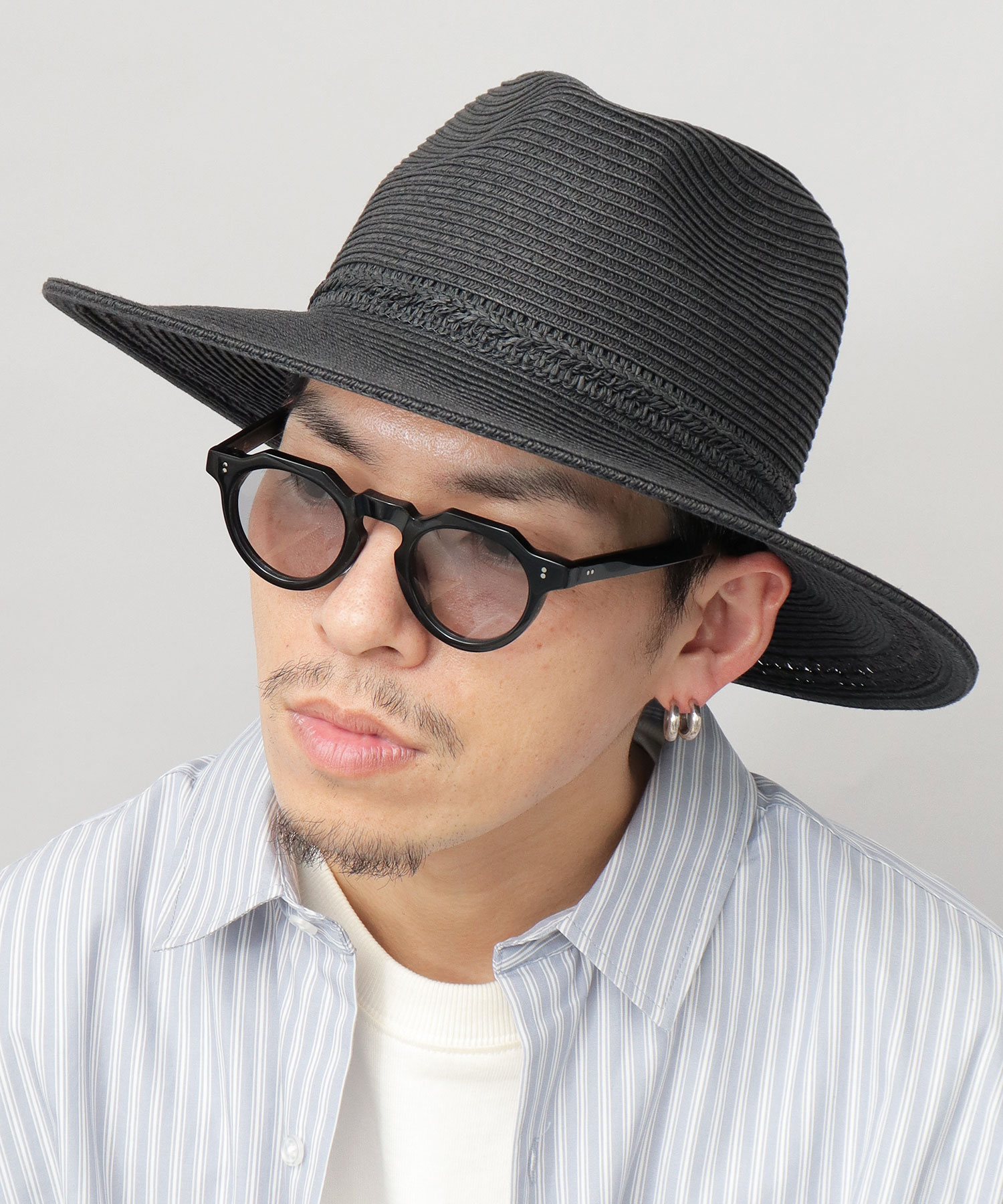 sarky 】メンズ・アルマーニ・エクスチェンジ 中折れ麦わら帽子