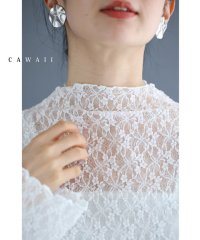 CAWAII/浮かぶ白花のレースカットソートップス/506020025