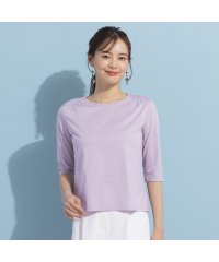 Liliane Burty ECLAT/【S・Mサイズ】肩ギャザー　5分袖Tシャツ[同素材アイテムあり］/506020161