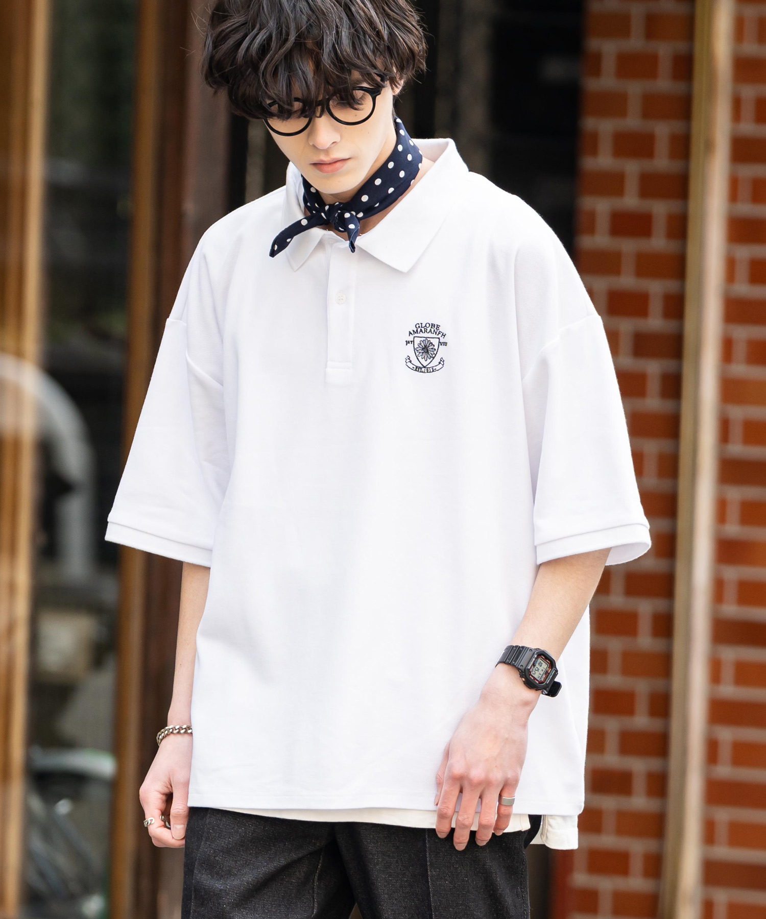 ロロピアーナ メンズ ポロシャツ 半袖Tシャツ 綿 カノコ ホワイト L