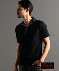 NICOLE CLUB FOR MEN/【24年モデルEC限定再販売】エンボスクラック柄スキッパーポロシャツ/505990812