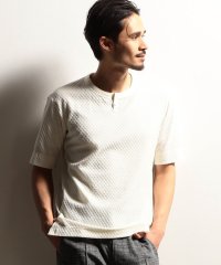 NICOLE CLUB FOR MEN/【RIELABO】シャーリングジャカード半袖キーネックカットソー/505990823