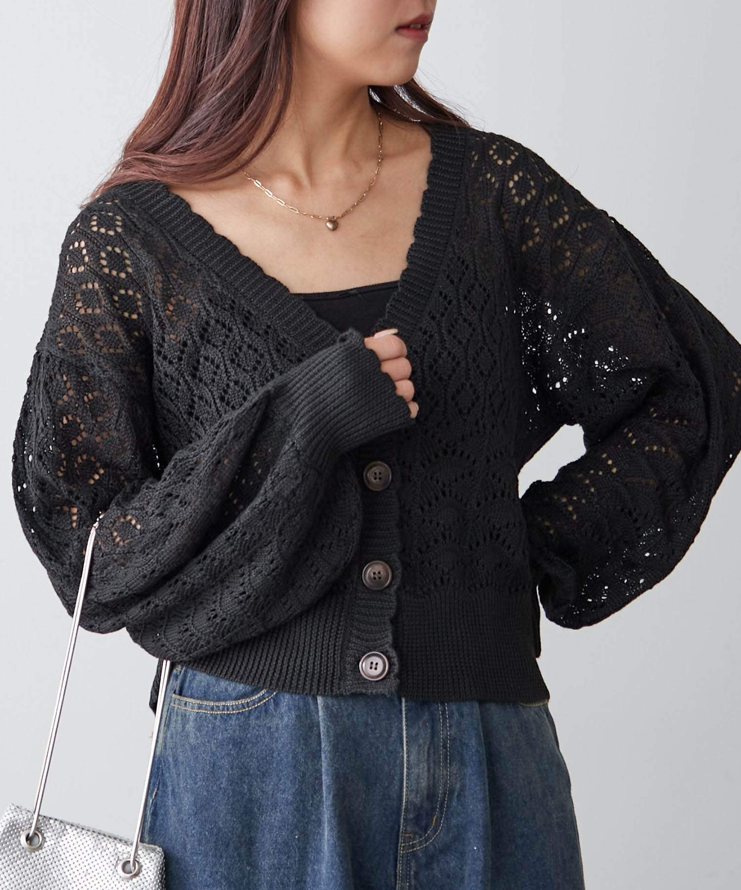 NICE CLAUP★透けキャミ＆カーディガン★中古品 one after another NICE CLAUP/【one after another