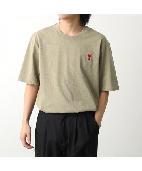 Ami Paris ベージュ Tシャツ 刺繍 ベージュ コットン フローラル Ami パッチ Tシャツ クリーム