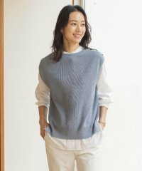 J.PRESS LADIES（LARGE SIZE）/【洗える】GIMA COTTON ニット ベスト/505994217