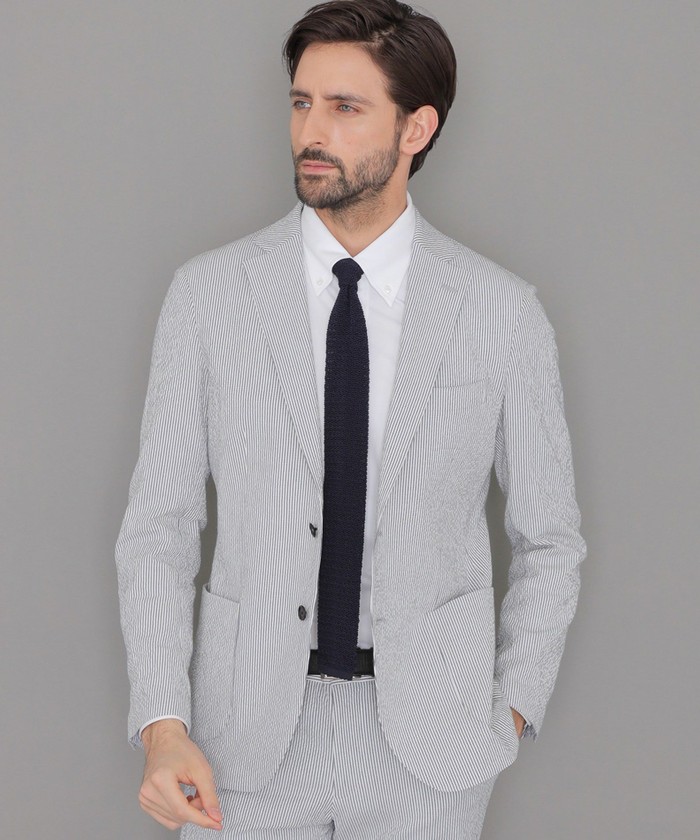 マッキントッシュロンドン シアサッカー セットアップ　XL LEON掲載】【BREASY JACKET】【Subalpino/スバルピーノ】シア