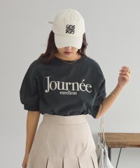 NICE CLAUP OUTLET/厚盛ロゴ刺繍Tシャツ　ロゴT　刺繍　ボリューム袖/506014713