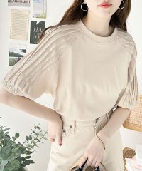 Classical Elf/クラシカルエルフ Classical Elf カジュアルな中にも上品さを。綿100% 袖山タックラグラン半袖Tシャツ/506019491