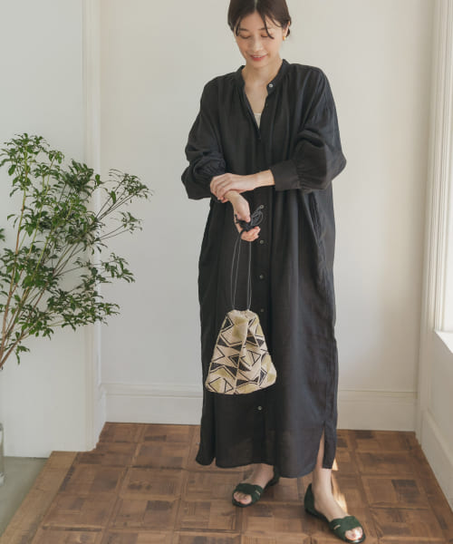 肌触りがいい セール 40%OFF】リネンギャザーワンピース(506026978 ワンピース