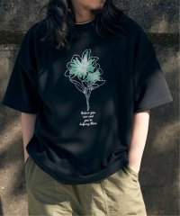 VENCE　EXCHANGE/梨地花柄刺繍Tシャツ/505840135