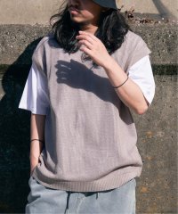 VENCE　EXCHANGE/【2点セット】メッシュニットベストアンサンブルTシャツ/505840136