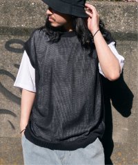 VENCE　EXCHANGE/【2点セット】メッシュニットベストアンサンブルTシャツ/505840136