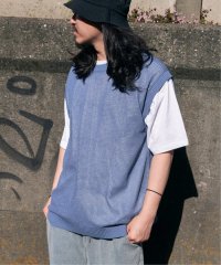 VENCE　EXCHANGE/【2点セット】メッシュニットベストアンサンブルTシャツ/505840136