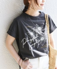 SHIPS WOMEN/*〈手洗い可能〉フラワー 箔 プリント ロゴ TEE ◇/506028950