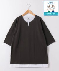 JEANS MATE/ジーンズメイト JEANS MATE 【ZEROSTAIN】フェイクレイヤード BIGシルエット キーネックT/506004484