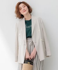 NIJYUSANKU（SMALL SIZE）/【泉 里香さん着用/セットアップ対応】リネンレーヨンストレッチ ダブル ジャケット/506030421