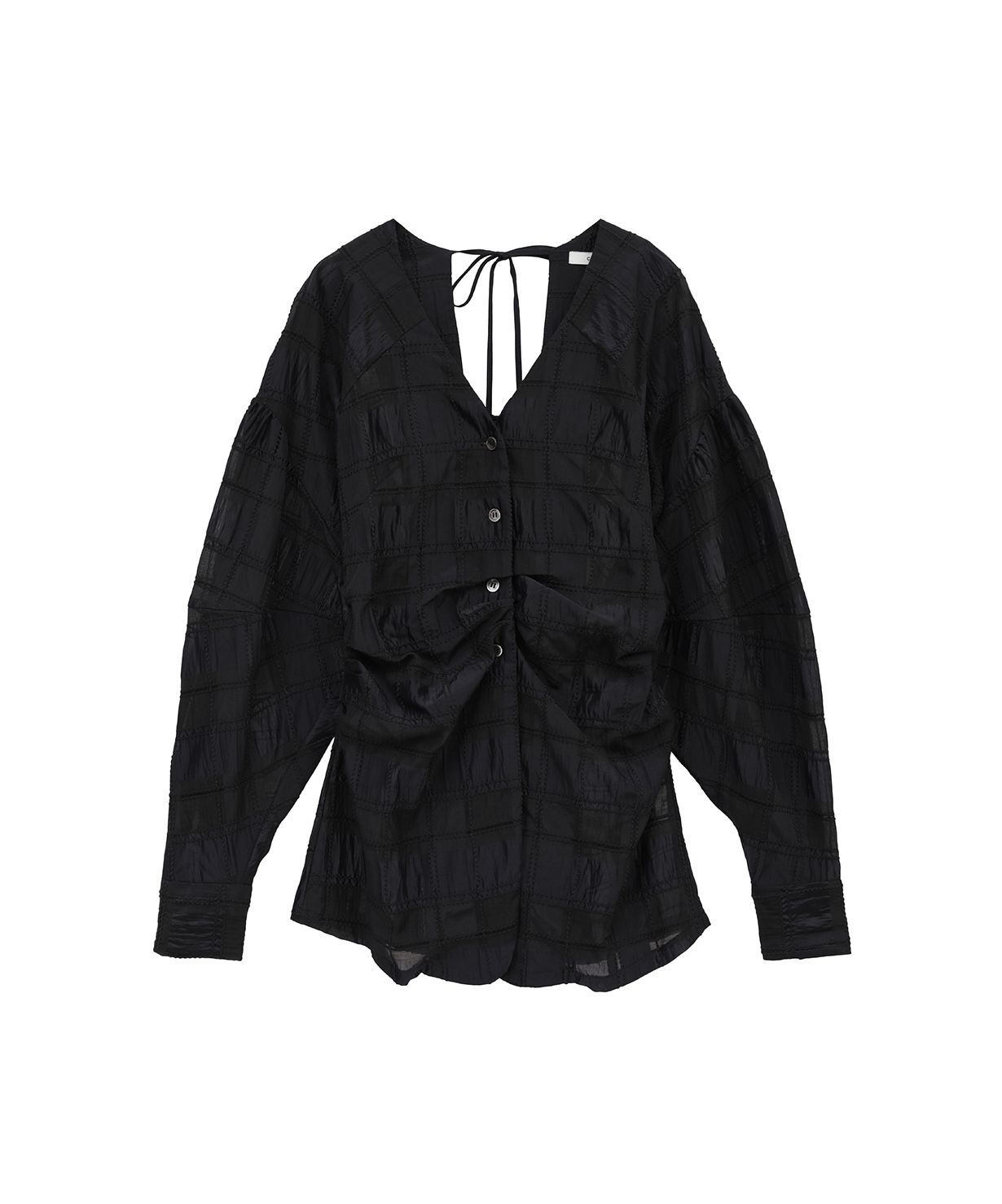 セール】SHEER CHECK TUCK WAIST BLOUSE(505952962) | クラネ