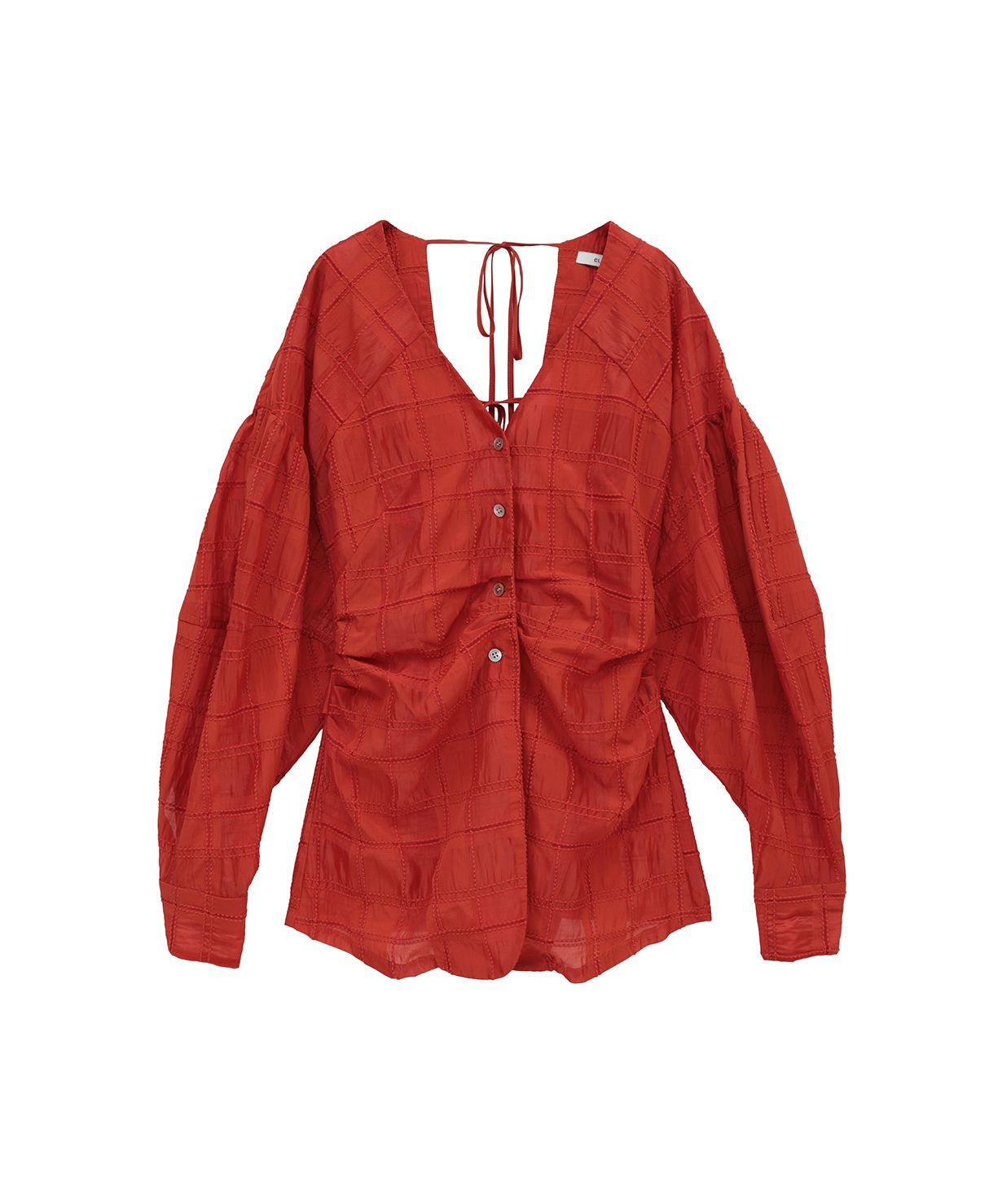 セール】SHEER CHECK TUCK WAIST BLOUSE(505952962) | クラネ