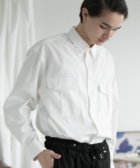 aimoha/aimoha MENSLIM FIT MARINE FLIP POCKET SHIRT デニムシャツ/506020424