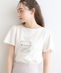 Couture Brooch/【マシンウォッシャブル】フラワーパフュームフレア袖Tシャツ/506031444