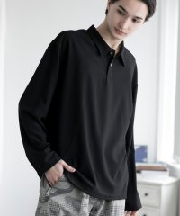 aimoha/aimoha MENSIMPLE POLO SHIRT ハーフボタン 長袖 ポロシャツ/506020421