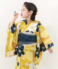 devirock/着くずれしにくい ワンピースになる2WAY 浴衣 セパレート 帯2本 4点セット 子供服 キッズ ベビー 女の子 浴衣 甚平 /506031552