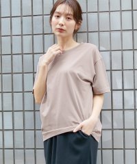 Honeys/きれいめＴシャツ トップス Tシャツ オーバーサイズ 接触冷感 UVカット 無地 綿混 /506032760