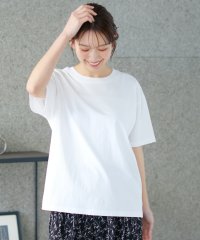 Honeys/きれいめＴシャツ トップス Tシャツ オーバーサイズ 接触冷感 UVカット 無地 綿混 /506032760