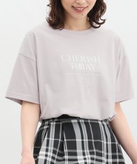 Honeys/ハクプリントＴシャツ Ｔシャツ レディース 半袖 接触冷感 ロゴ ゆる カジュアル /506032763