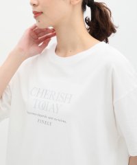 Honeys/ハクプリントＴシャツ Ｔシャツ レディース 半袖 接触冷感 ロゴ ゆる カジュアル /506032763